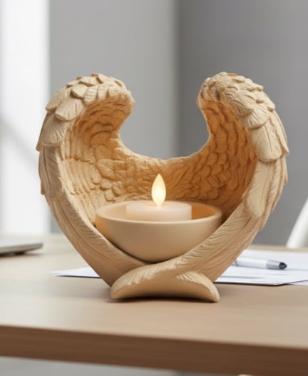 Angel Wings Statue Candle Holder 3d model