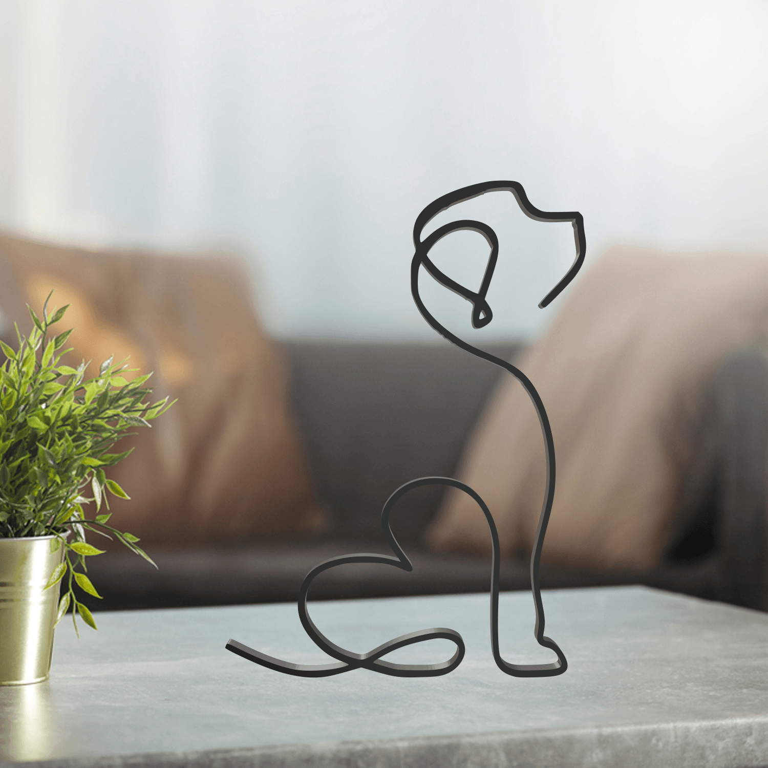 Dog Line Art, Modern, Minimalist 3d model