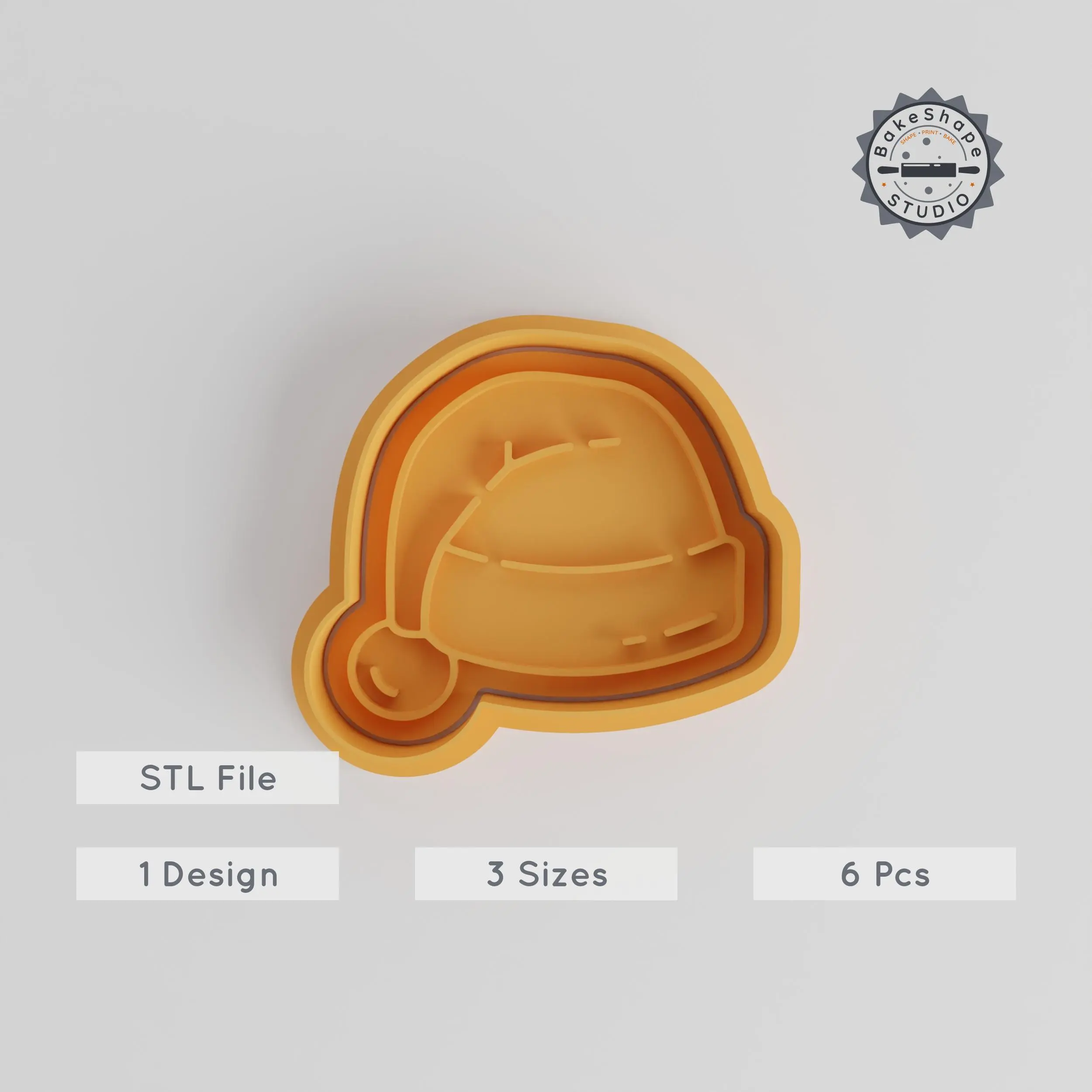 Santa Hat Cookie Cutter & Stamp, Christmas Baking Set, Fondant Decor, 3 Sizes, Festive Holiday Kitchen Tool Collection PRODUCT_4261 3d model