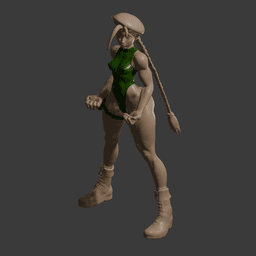 Sexy Toon Fighter Girl 3d model