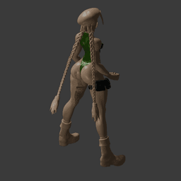 Sexy Toon Fighter Girl 3d model