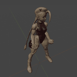 Sexy Toon Fighter Girl 3d model
