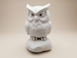 Owl Guardian Bust (Whimsical Clay Style) 3d model