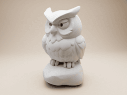 Owl Guardian Bust (Whimsical Clay Style) 3d model
