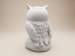 Owl Guardian Bust (Whimsical Clay Style) 3d model