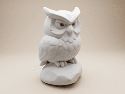 Owl Guardian Bust (Whimsical Clay Style) 3d model