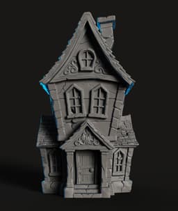 Haunted Manor STL | Gothic Decor 3D Print | HighDetail 3d model