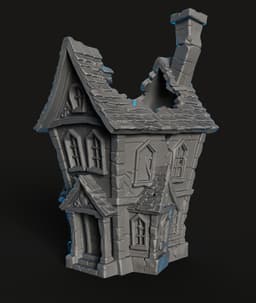Haunted Manor STL | Gothic Decor 3D Print | HighDetail 3d model