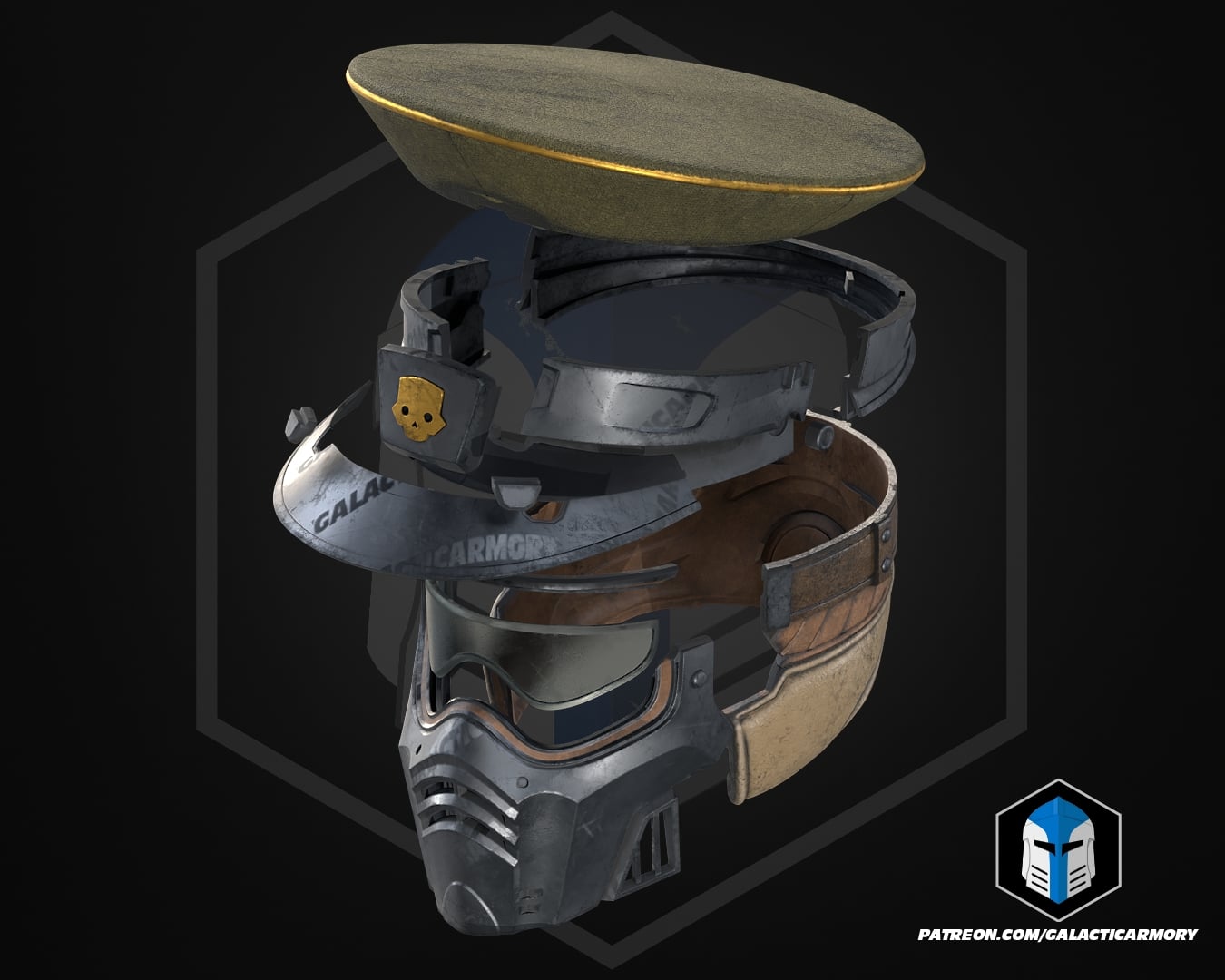 HD2 Commandant Helmet - 3D Print Files 3d model