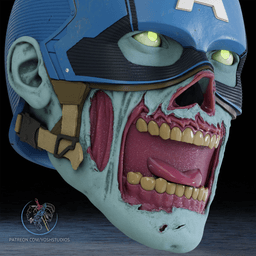 Zombie Captain America Helmet 3D Printer STL File 3d model