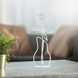 Flower Line Art, Modern, Minimalist 3d model