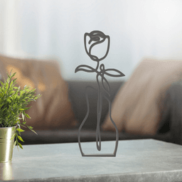 Flower Line Art, Modern, Minimalist 3d model