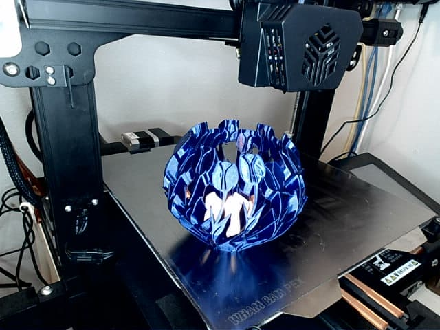 Tulip Bowl as a tea light holder. Printed on a Creality CR6 SE with Polyalchemy Elixir Night Sky.