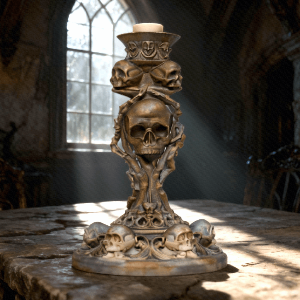 Gothic Skull Candle Holder 3d model