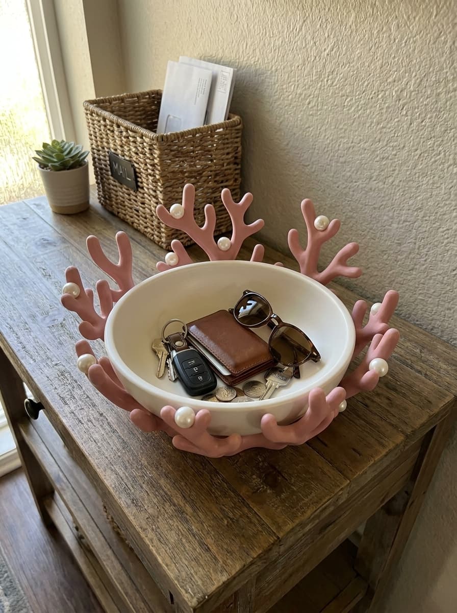 Coastal Coral Catchall Bowl 3d model