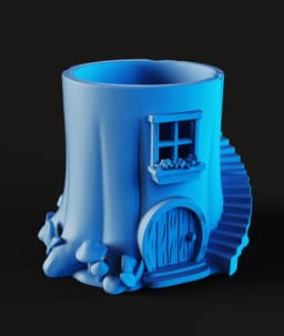 Fairy Tree House Planter STL | Fantasy Decor 3D Print 3d model