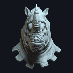 Rhinheart v1 Action Figure Head 3d model