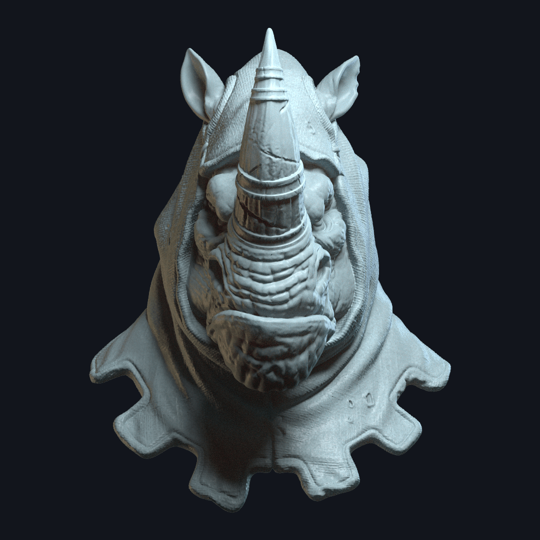 Rhinheart v1 Action Figure Head 3d model
