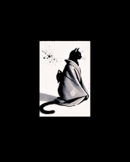 simple stylized cats in Japan - Set of bookmarks 3d model