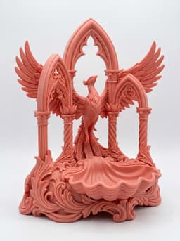 Epic Phoenix Dice Tray & Gothic Arch Display Stand 3d model