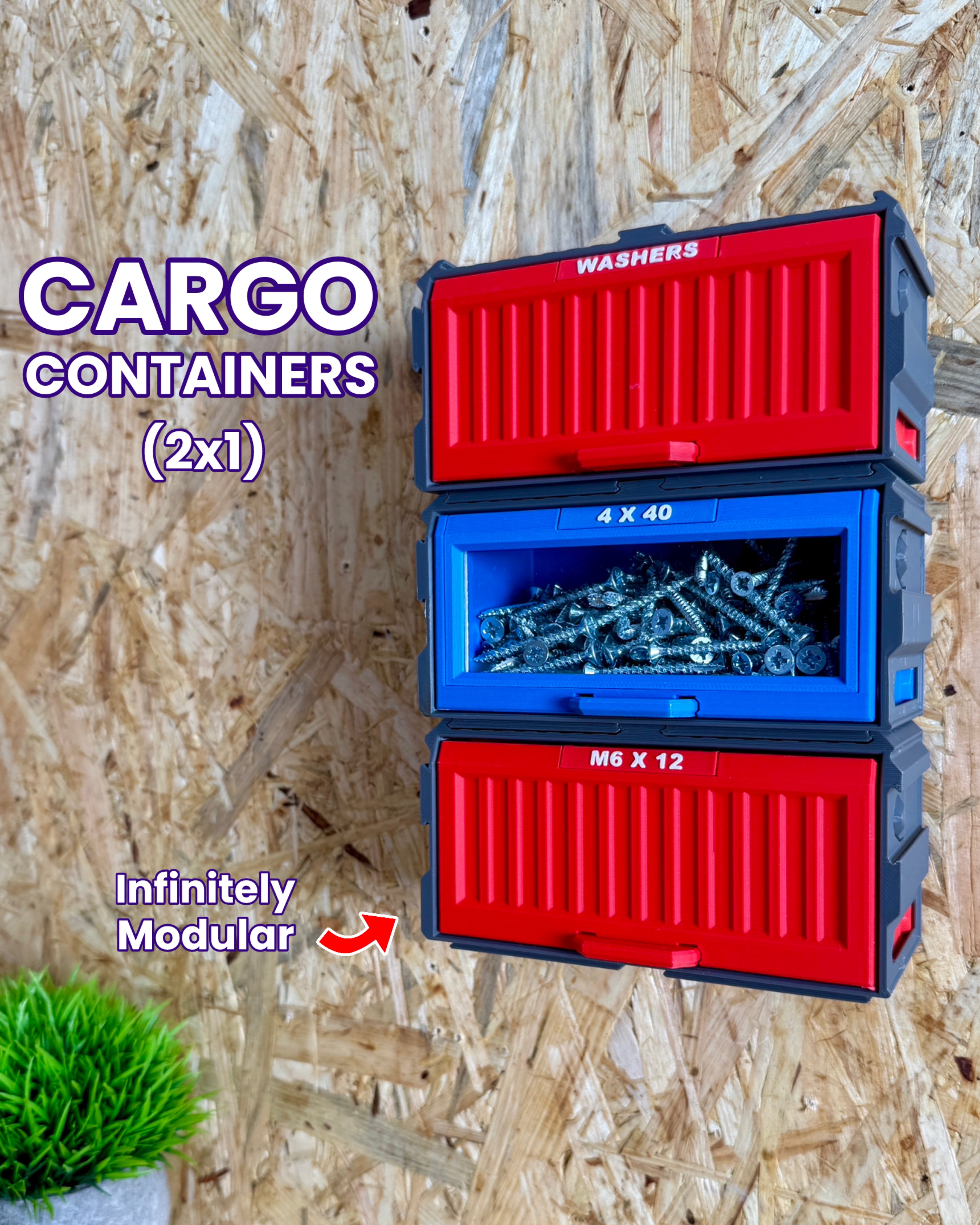 Cargo Containers - 2x1 (Medium Modular Storage) 3d model