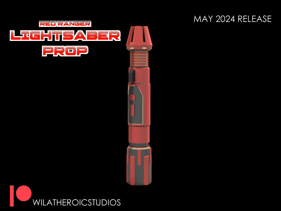 Red Ranger Lightsaber w LED Blade Prop 3d model