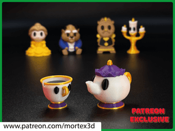 Beauty & the beast mini figures 3d model