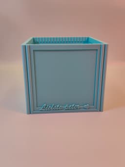 Square Ribbed Planter and Photo Holder 3d model