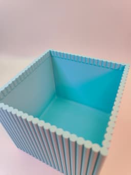 Square Ribbed Planter and Photo Holder 3d model
