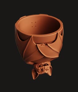 Hanging Bat Planter Multi-Color 3MF | Gothic Wall Pot | Bambu Ready 3d model