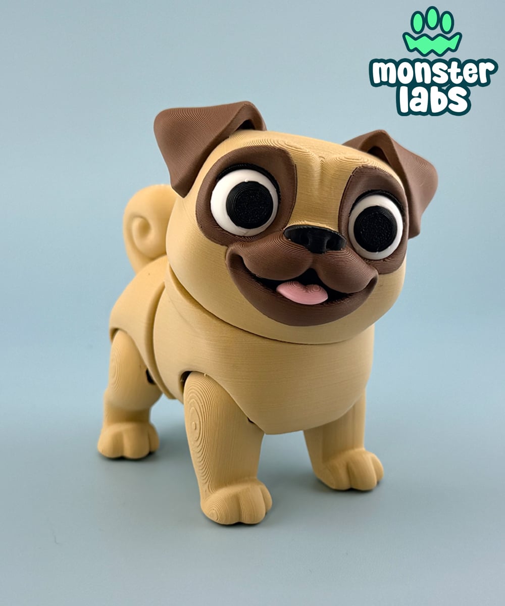 Flexi Pug Toy & Keychain 3d model