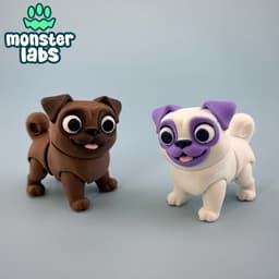 Flexi Pug Toy & Keychain 3d model