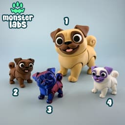 Flexi Pug Toy & Keychain 3d model