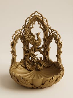 Gothic Phoenix Catchall Tray & Entryway Valet Bowl 3d model
