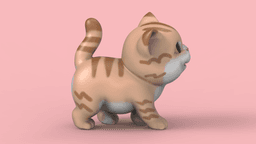 Cute Walking Kitten V3 3d model