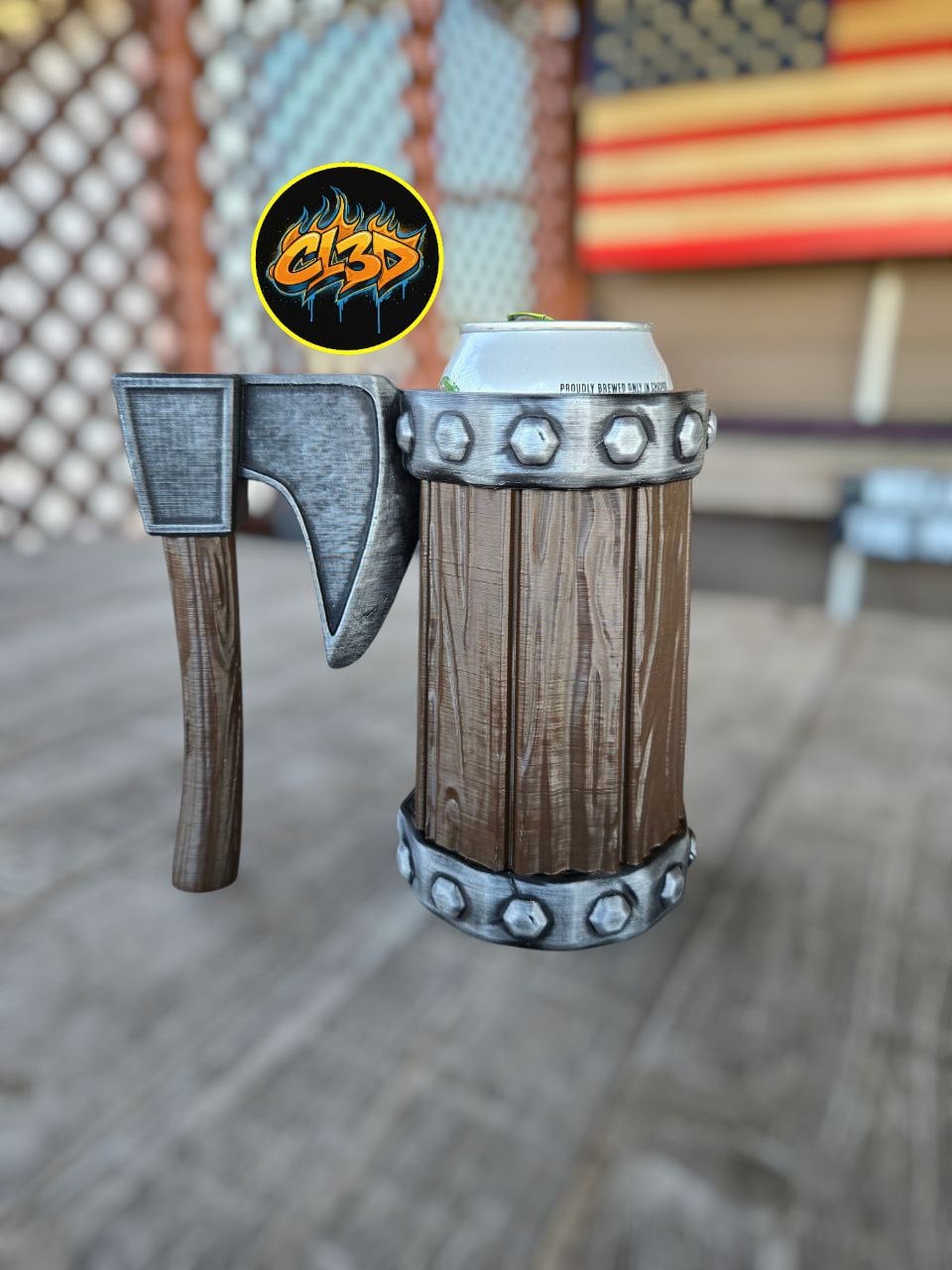 Rusty Axe Stein Can Koozie 3d model
