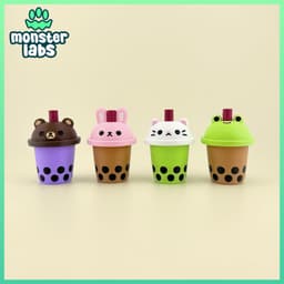 Bubble Tea Fidget Clicker Keychain Bundle 3d model