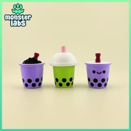 Bubble Tea Fidget Clicker Keychain Bundle 3d model