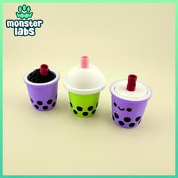 Bubble Tea Fidget Clicker Keychain Bundle 3d model