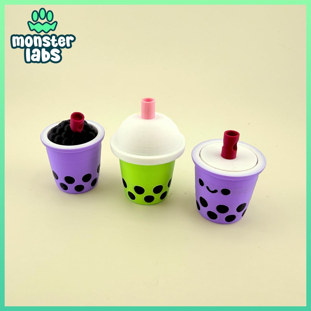 Bubble Tea Fidget Clicker Keychain Bundle 3d model