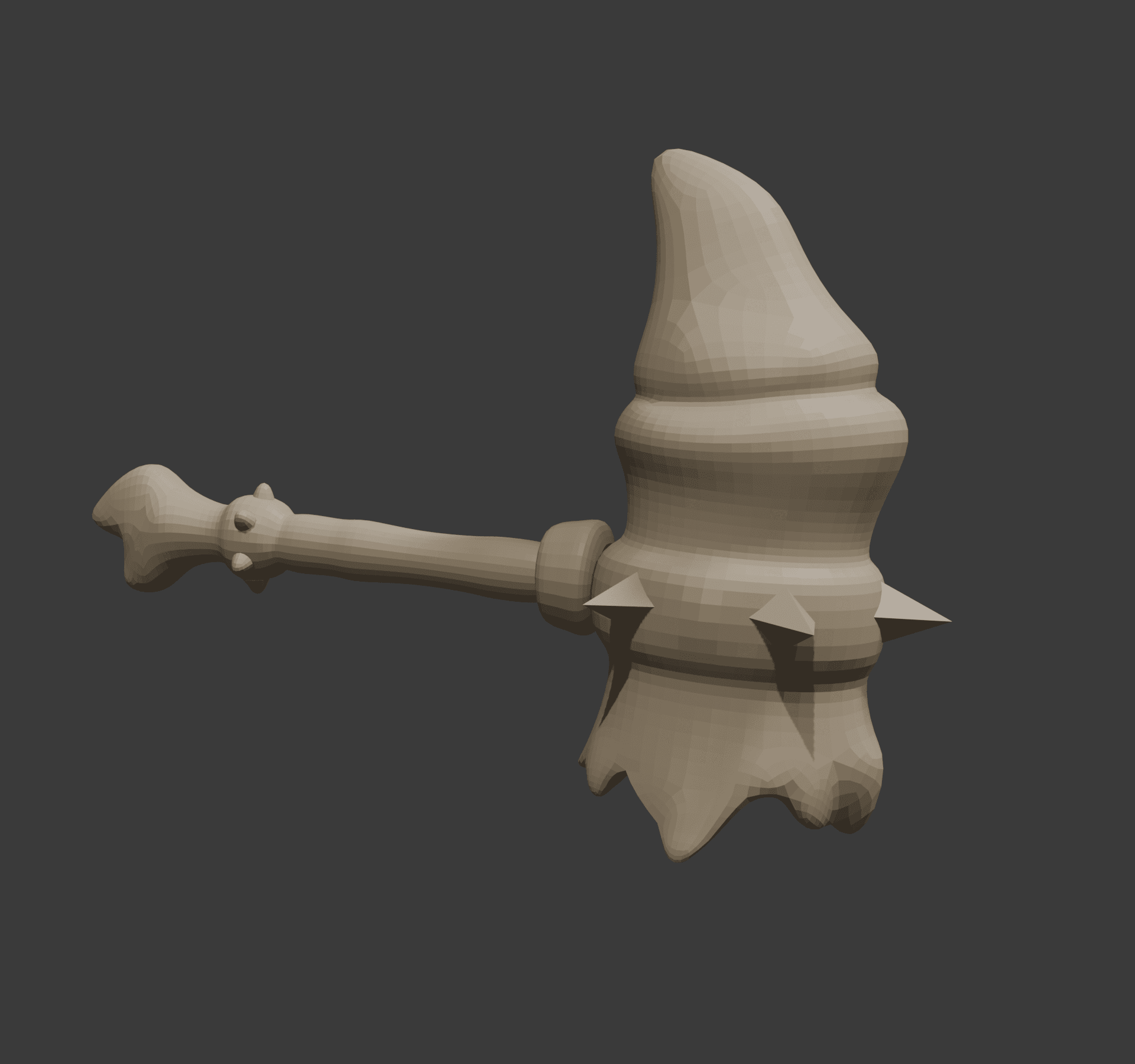 Fantasy Bone Hammer 3D Printable STL v2 3d model