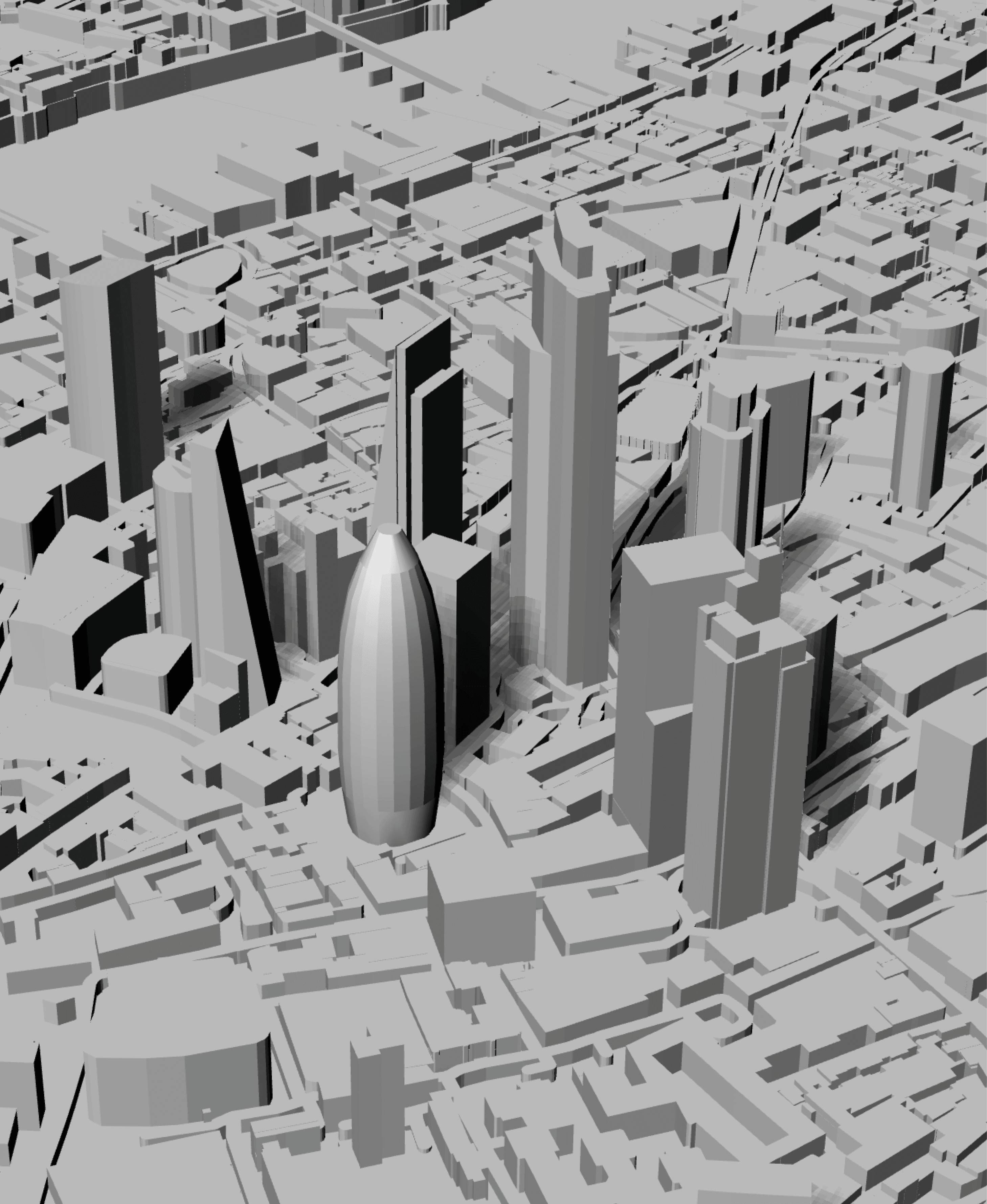 LONDON, Skyline 3d map 3d model