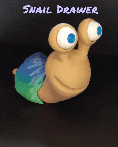 Snail Drawer - Support Free - Glue Free assembly 3d model