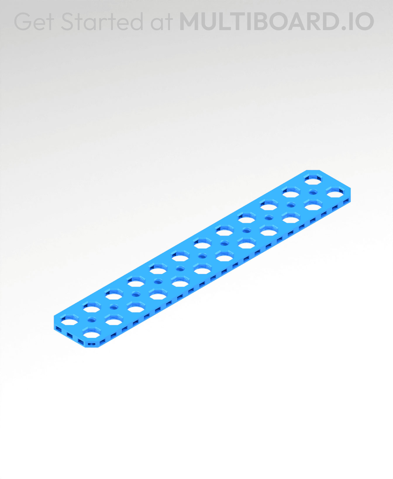 12x2 MU - Mid Hole, Small Thread MU - MultiBoard Plate 3d model
