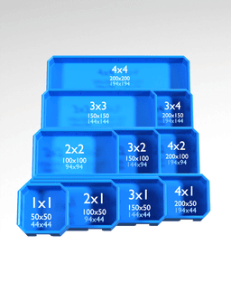 1x3x4 CU - Simple Walls - Multibin Shell 3d model