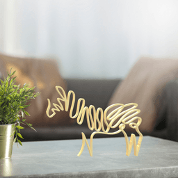 Animal Line Art, Modern, Minimalist 3d model