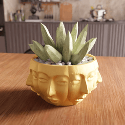 Surrealist Multi Face Overlapping Planter 3d model