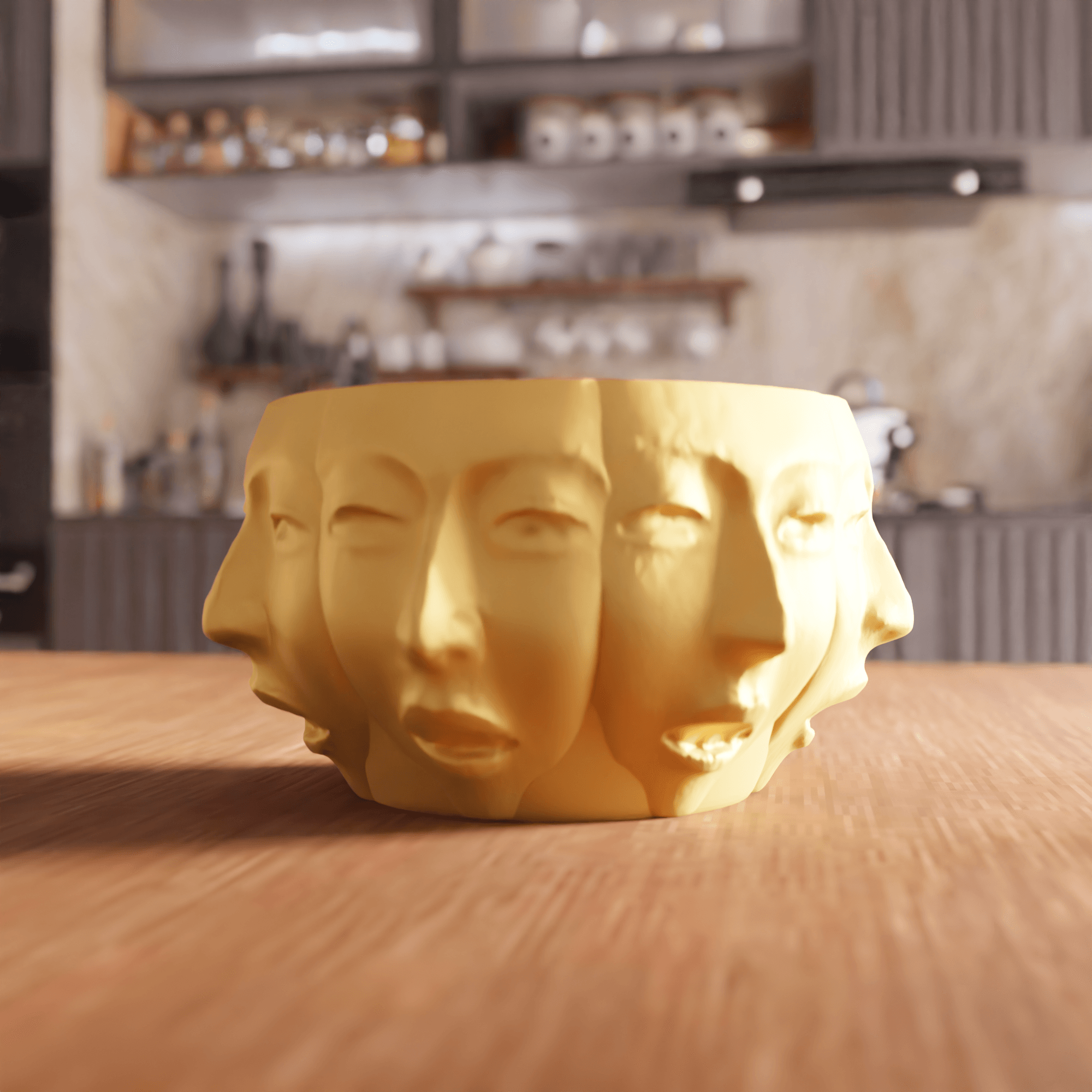 Surrealist Multi Face Overlapping Planter 3d model