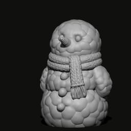 Cloud Snowman _ Winter Decor 3d model