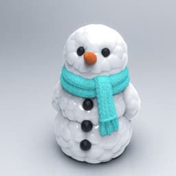 Cloud Snowman _ Winter Decor 3d model